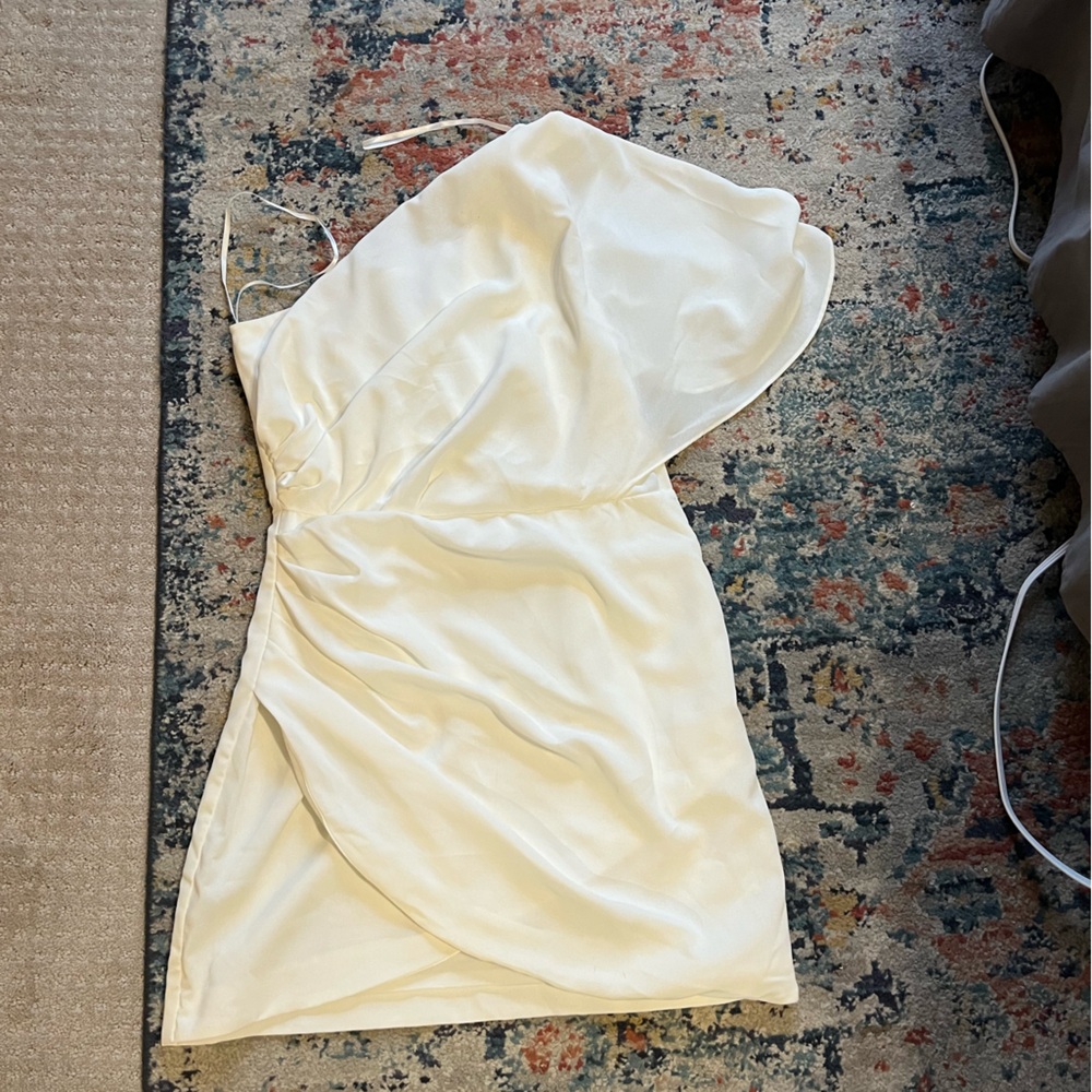 Do+Be white dress. one shoulder